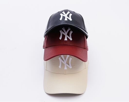 Damen Kappe New Era - MLB Crinkled PU 9FORTY - NY Yankees - Stone