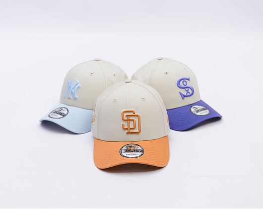 Kappe New Era - MLB World Series Patch 9FORTY - San Diego Padres - Cream / Ochre