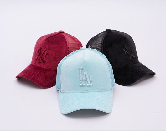 Kappe New Era - MLB Velour 9FORTY Trucker - LA Dodgers - Mint Green