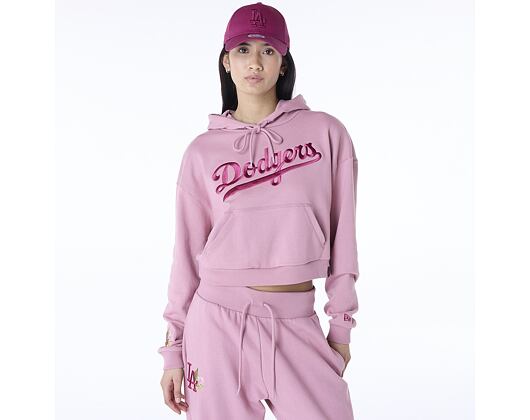 Damen Pullover New Era - MLB Floral Graphic Crop Hoodie - LA Dodgers - Pink