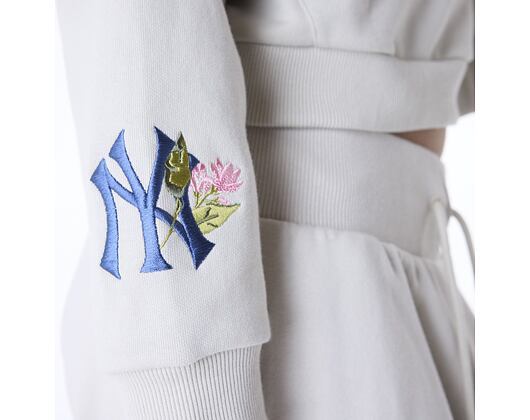 Damen Pullover New Era - MLB Floral Graphic Crop Hoodie - NY Yankees - Stone