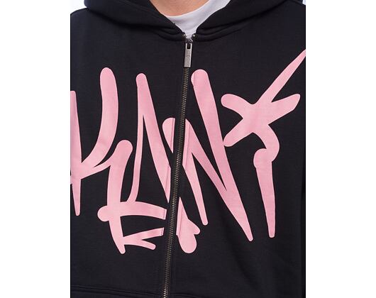 Pullover Karl Kani - Woven Signature Kani Os Zip Hoodie - black/rose