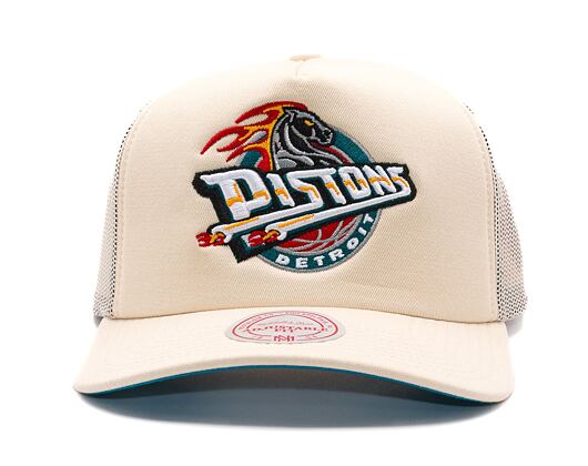 Kappe Mitchell & Ness - Detroit Pistons - Evergreen Trucker Hwc - Off White