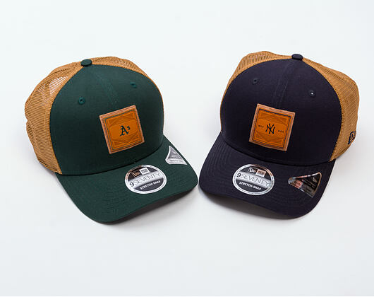 Kappe New Era - MLB Debossed 9SEVENTY Stretch-Snap - NY Yankees - Navy / Brown