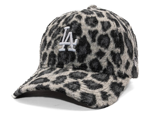 Damen Kappe New Era - MLB Cosy Animal - Snow Leopard Fleece 9FORTY - LA Dodgers - Grey / Black
