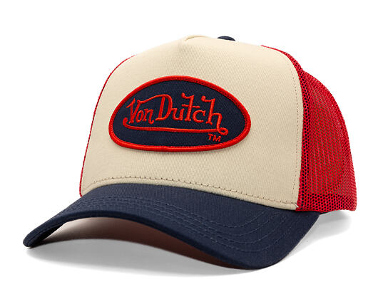 Kappe Von Dutch - Trucker - Classic Logo - Beige/Navy/Red