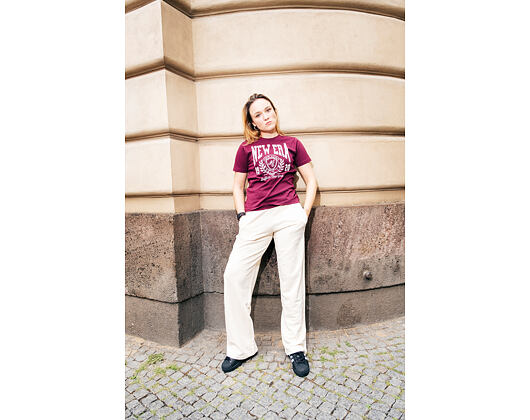 Damen T-Shirt New Era - Crest Tee Regular - Burgundy