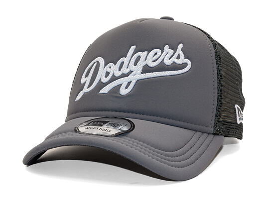 Kappe New Era - MLB Foam Script 9FORTY Trucker - LA Dodgers - Graphite