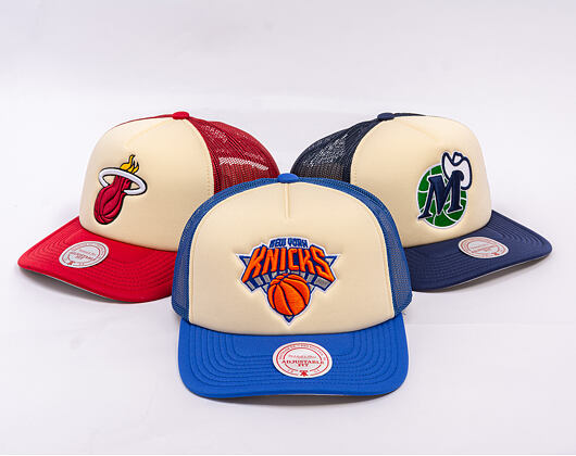 Kappe Mitchell & Ness - NBA Vintage Block Trucker - New York Knicks - Cream