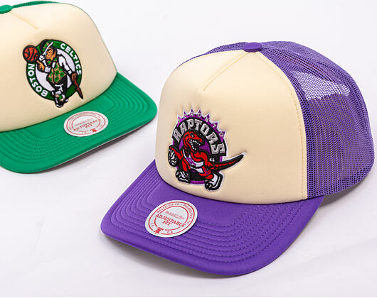 Kappe Mitchell & Ness - NBA Vintage Block Trucker HWC - Toronto Raptors - Cream