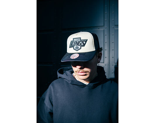 Kappe Mitchell & Ness - NHL Vintage Block Trucker - Los Angeles Kings - Cream