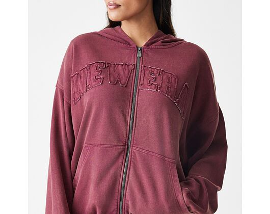 Pullover New Era - Branded Washed Full-Zip Hoody - Burgundy