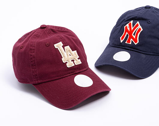 Damen Kappe New Era - MLB Boucle 9TWENTY - LA Dodgers - Burgundy / Cream