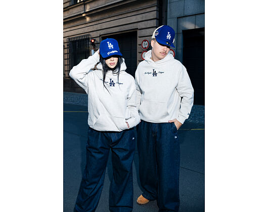 Pullover New Era - MLB Graphic Oversized Hoody - LA Dodgers - Heather Grey