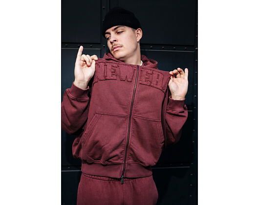 Pullover New Era - Branded Washed Full-Zip Hoody - Burgundy