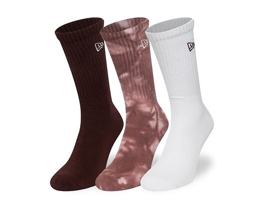 Socken New Era - Tie dye Crew Socks 3pk - Brown / Tie Dye / White