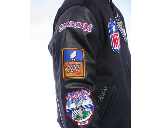 Jacke Mitchell & Ness - NFL Blackout Collection Varsity Jacket Oakland Raiders - Black