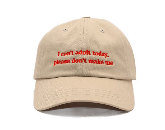 Kappe 8by8 - Dadcap - "I can't adult today" - Tan/Orange