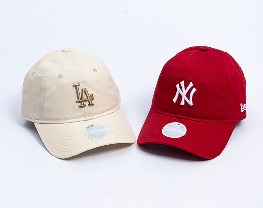 Damen Kappe New Era - MLB Essential Midi Logo 9TWENTY - LA Dodgers - Cream