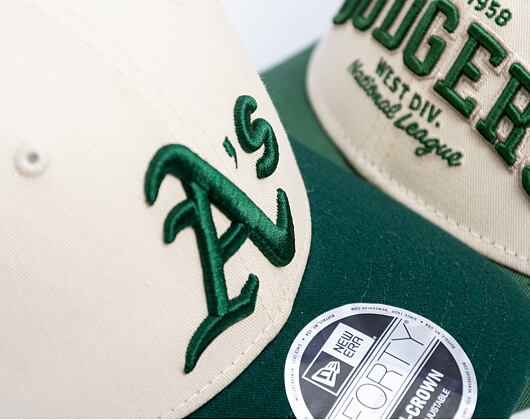 Kappe New Era - MLB Colorblock 9FORTY M-CROWN - Oakland Athletics - Cream