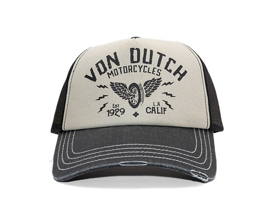 Kappe Von Dutch - Trucker - Calif. Motorcycles 1929 Grey/Distressed Black Denim