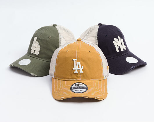 Kappe New Era - MLB Cotton Canvas Trucker 9TWENTY - LA Dodgers - Dusted Ochre