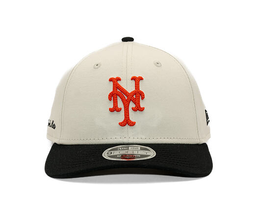 Kappe New Era - MLB Side Script 9FORTY M-CROWN - NY Mets - Cream / Black