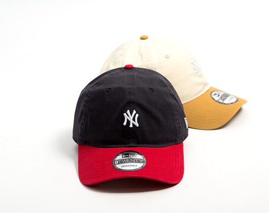 Kappe New Era - MLB Mini Logo Washed Contrast 9TWENTY - NY Yankees - Navy / Scarlet