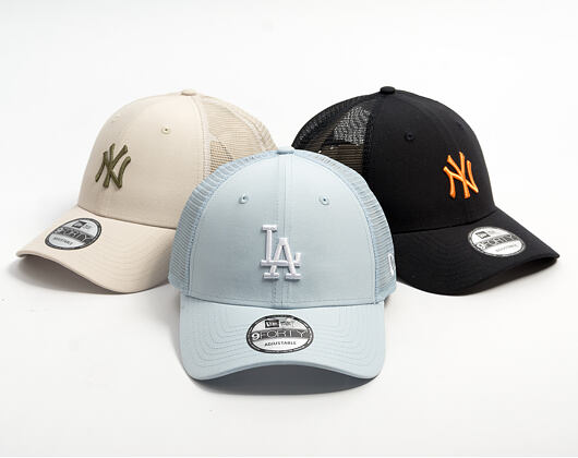 Kappe New Era - MLB Midi Homefield 9FORTY Trucker - LA Dodgers - Sky Blue / White