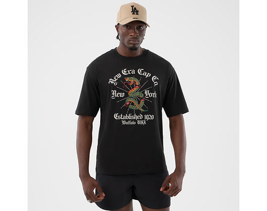 T-Shirt New Era - Branded Oversized Graphic Tee - Black