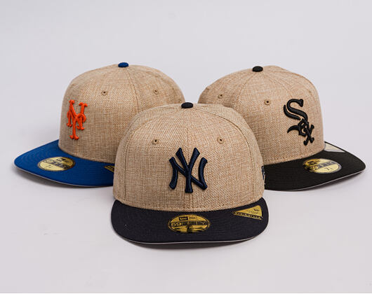 Kappe New Era - MLB "Summer Twine" 59FIFTY - NY Yankees - Team Color / Open Market Tan