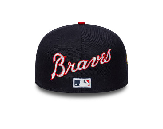 Kappe New Era - MLB IMAGE DROP Cooperstown Icon 59FIFTY - Atlanta Braves - Navy / Scarlet