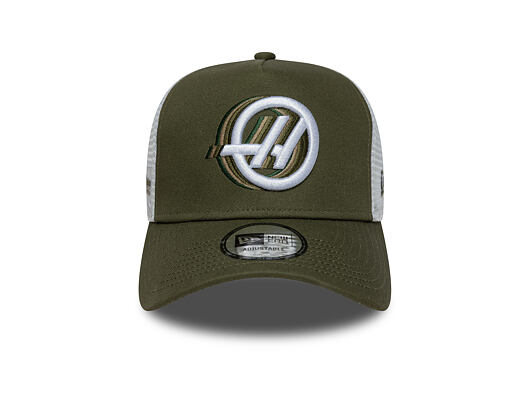 Kappe New Era - F1 Seasonal 9FORTY A-Frame Trucker - HAAS F1 - New Olive