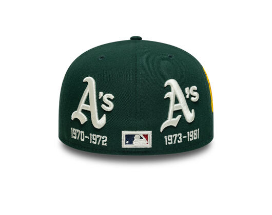 Kappe New Era - MLB IMAGE DROP All-Over 59FIFTY Low Profile - Oakland Athletics - Green