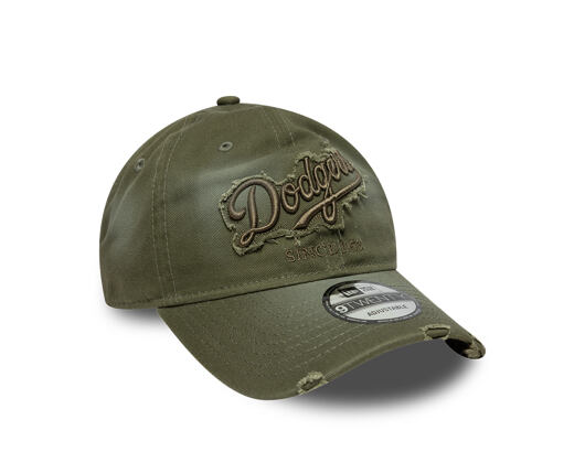 Kappe New Era - MLB Distressed Wordmark 9TWENTY - LA Dodgers - New Olive