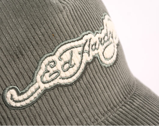 Kappe Ed Hardy - Embroidery Applique Cord 5 Panel Trucker Cap - Sage