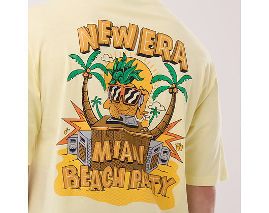 T-Shirt New Era - Branded Beach Party Graphic Oversized Tee - Yellow