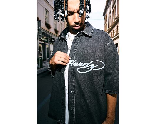 Hemd Ed Hardy - Mens Eagle And Stars Relaxed Denim Shirt - Black