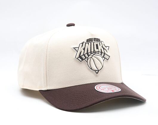 Kappe Mitchell & Ness - NBA Brown And Cream Pro Snapback - New York Knicks - Cream