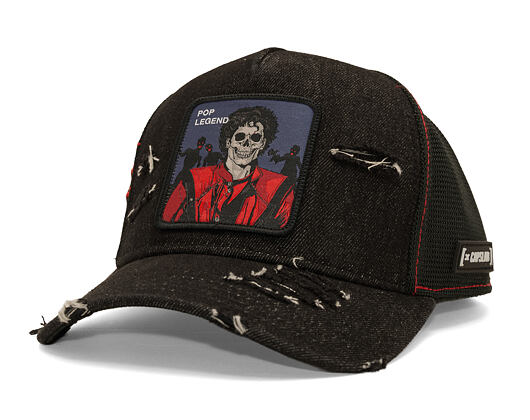Kappe Capslab - Thriller Pop Legend Trucker - Distressed Black Denim