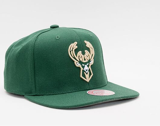 Kappe Mitchell & Ness - NBA Team Ground 2.0 Snapback - Milwaukee Bucks - Green