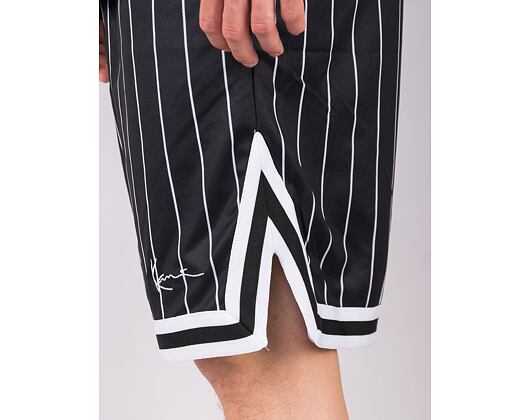 Karl Kani Shorts - Small Signature Pinstripe Mesh Shorts - Schwarz/Weiß
