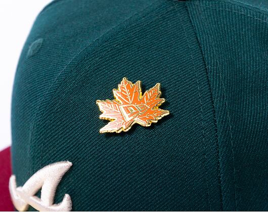 Kappe New Era 59FIFTY MLB "Leaf Drop" WS Patch Atlanta Braves Green / White