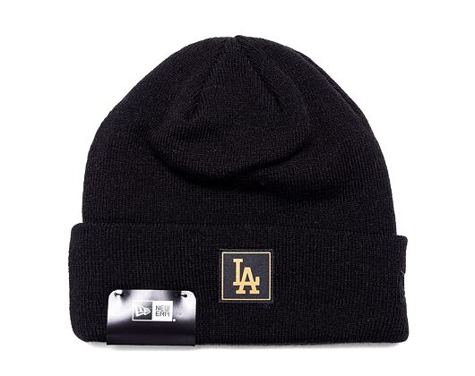 Mütze New Era MLB Metallic Badge Cuff Knit - LA Dodgers - Black / Metallic Gold