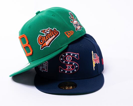 Kappe New Era 59FIFTY MLB Coops All Over Print Baltimore Orioles Cooperstown Team Color