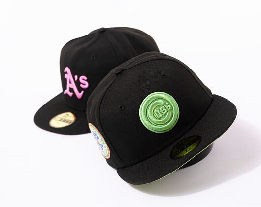 Kappe New Era 59FIFTY MLB Style Activist Chicago Cubs Cooperstown Black / Green