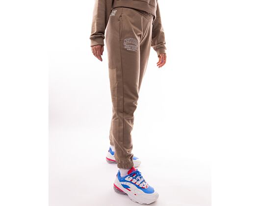 Damen Trainerhose New Era Arch Wordmark Joggers Ash Brown / White