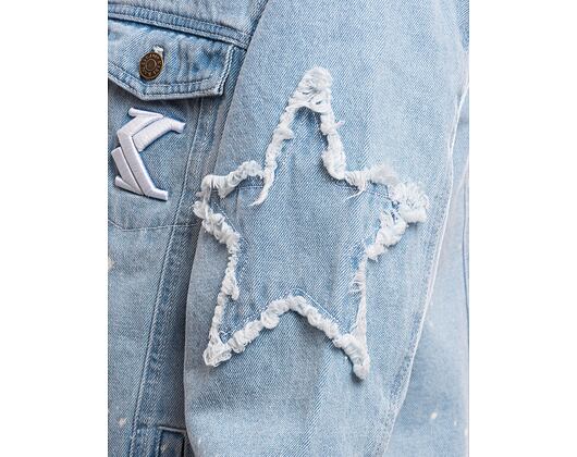 Jacke Karl Kani OG Paintsplatter Denim Trucker Jacket Bleached blue/white