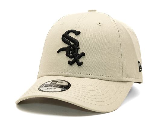 Kinder Kappe New Era 9FORTY Kids MLB League Essential Chicago White Sox - Stone / Black