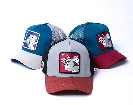 Kappe Capslab Tom and Jerry Trucker - Scary Tom - Grau / Schwarz / Braun